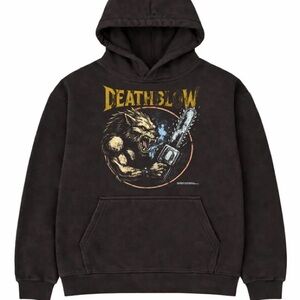 DEATHBLOW Wolf Rage Hoodie Black Size Medium